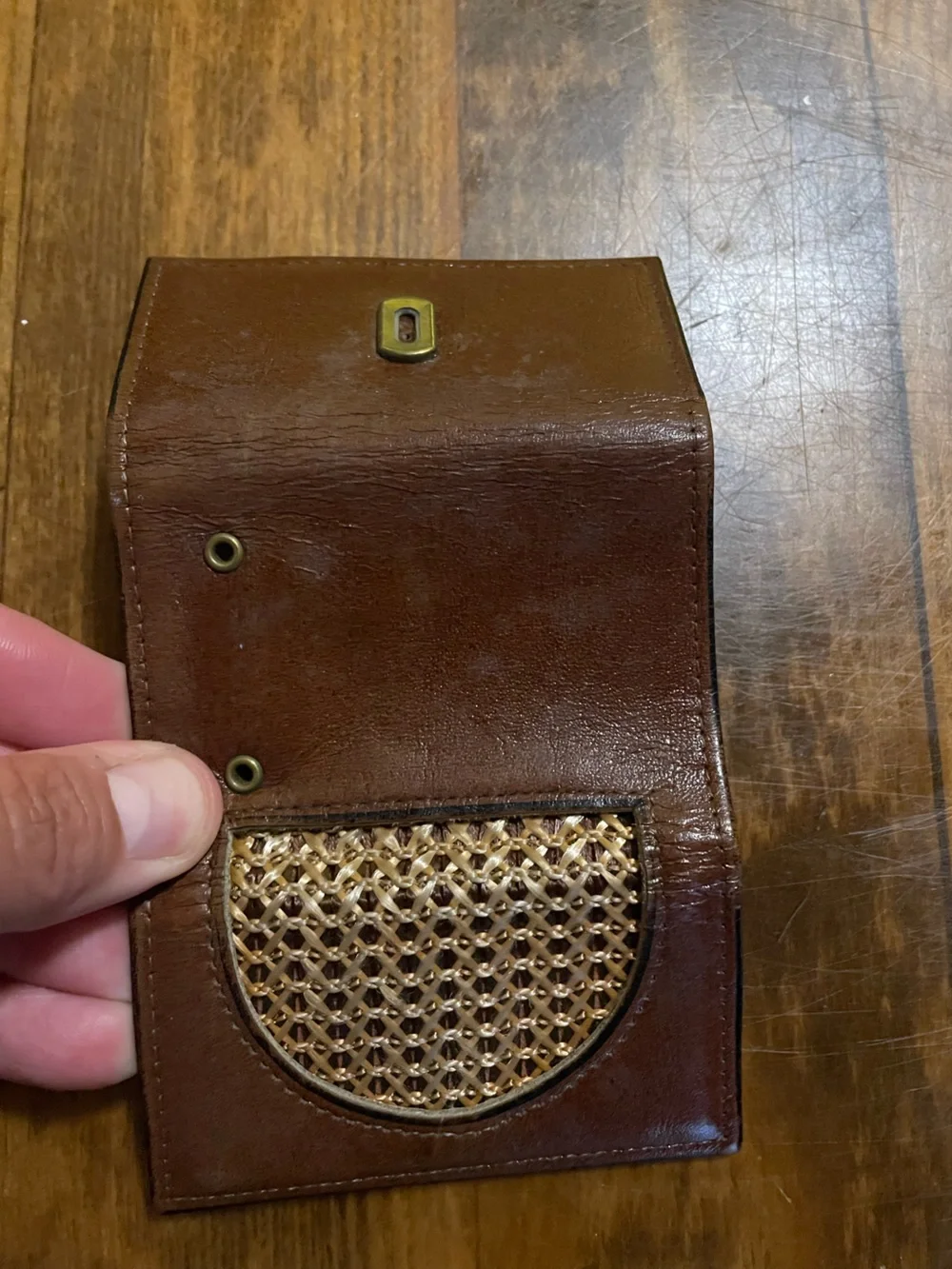 Vintage Brown Top Grain Cowhide Key Case Trifold 6 Loop Organization Accessory